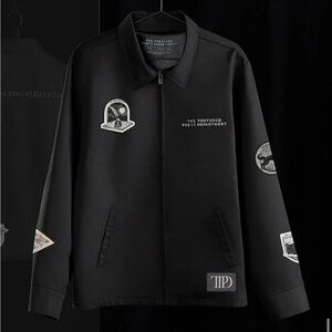 Tortured Poets Department Black Jacket & Two Patches XL